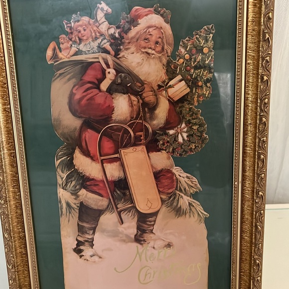 Vintage Gold Framed Santa Print - Picture 3 of 8